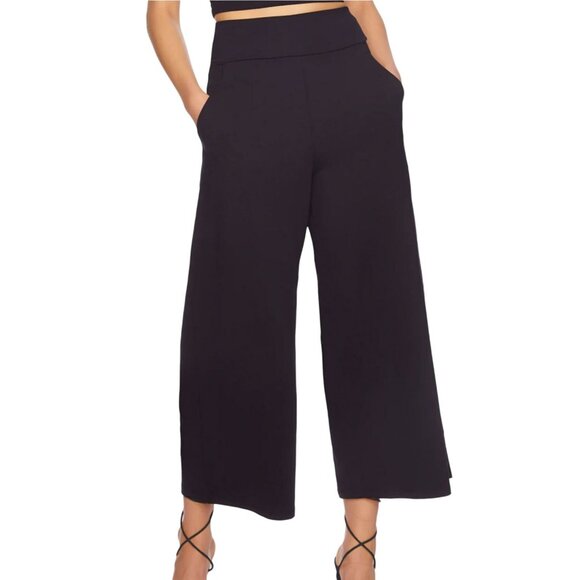 Susana Monaco Pants Wide-Leg Cropped Stretch Pull On Jersey Large NWT - Picture 1 of 8